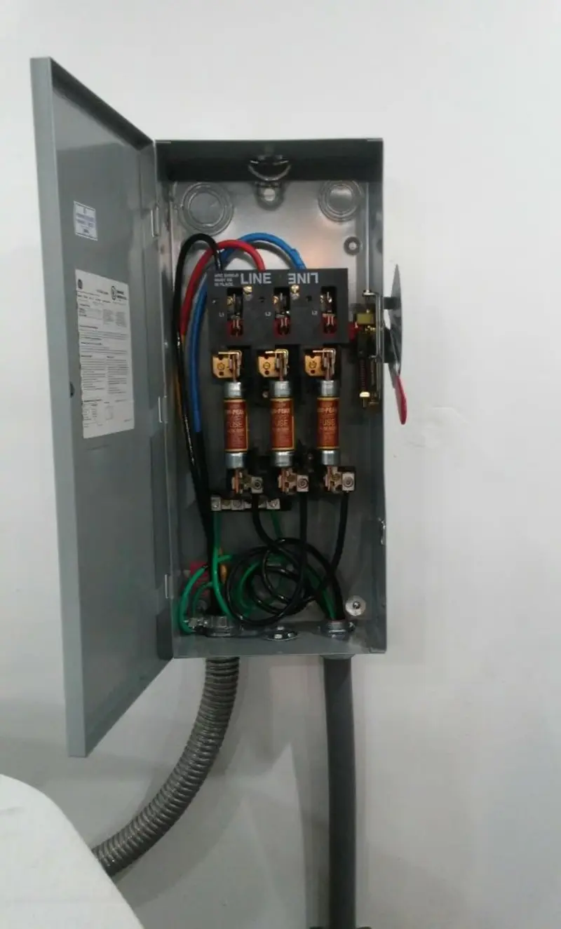 Three-phase disconnect switch installed for Smoke Detector Installation in Birmingham